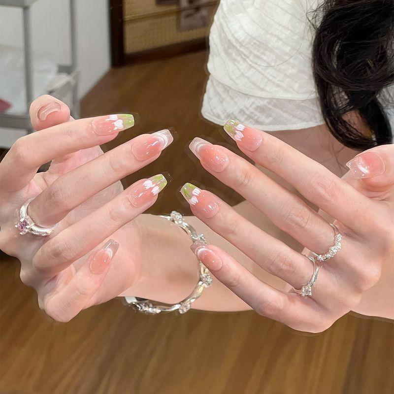 Ks Nail Art Wearable Nails Short Style 2026 New Model High-End Super Popular Cat Eye Handmade High-Quality Nude Color Stunning Nail Pieces