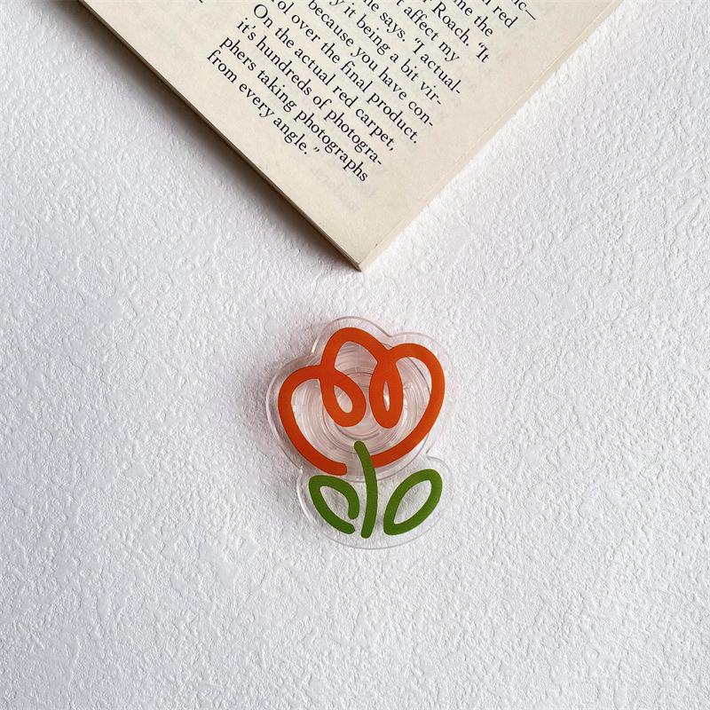 Transparent Tulip-Design Acrylic Phone Stand | Retractable & Foldable