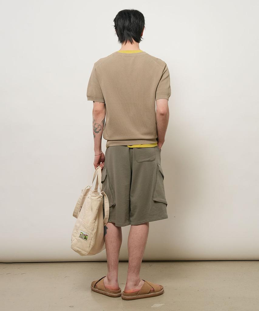 GENERALIDEA Man Temperature Cut Cool Classic Crew Neck Half Knit [Taupe] / Gf2Mkp022