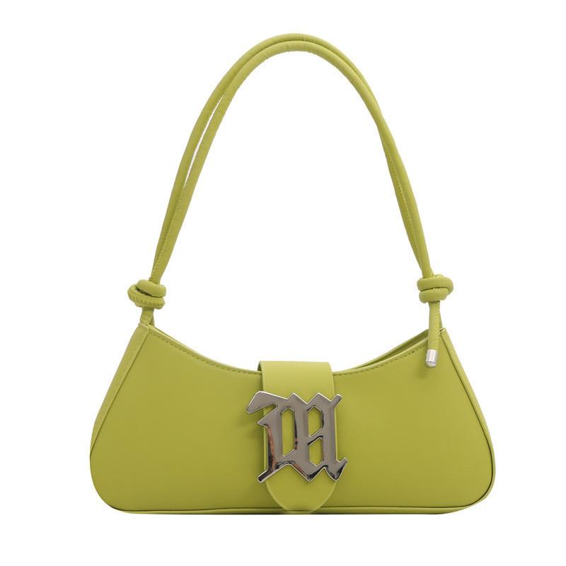 Sophisticated 2024 Summer Women s Bag Street Style Pu Leather Shoulder Bag With Stitching Elements зелёный