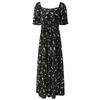 Sancai 2025 Summer Square Neck Floral Maxi Dress