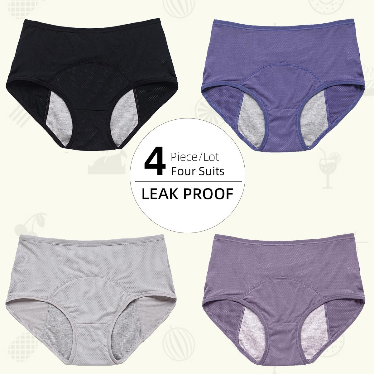 

1/4 шт., большой размер, сетчатые дышащие трусы до и после менструации, герметичные трусы со средней и высокой талией для женщин, трусы 3XL