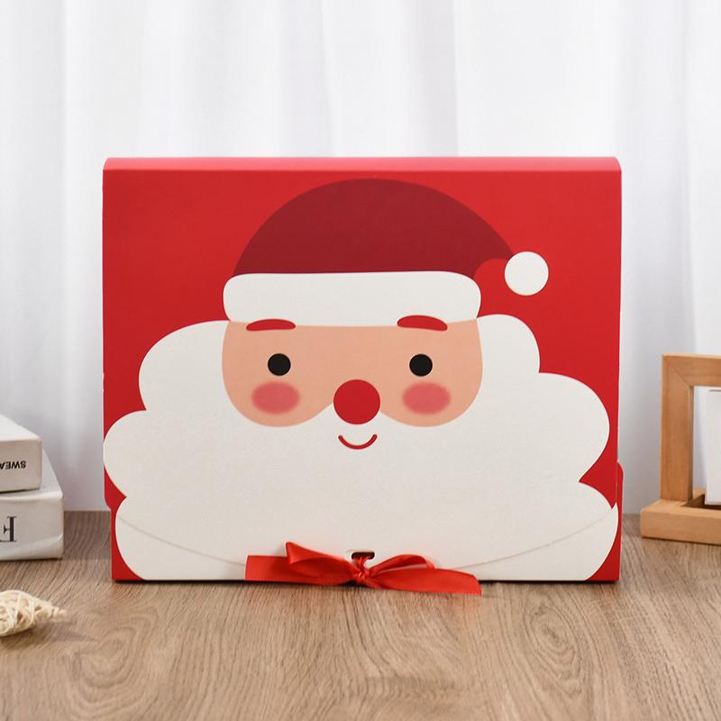 4Pcs Christmas Gift Box Santa Claus Large Cookie Snack Cake Packaging Box Xmas Noel Navidad Kids Gift Home Decor 2025 New Year