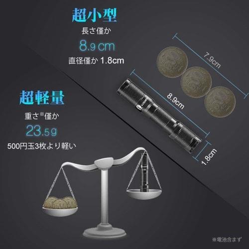 LUMINTOP Compact and Lightweight LED Flashlight, 900 Lumens, 60 Hours of Continuous Lighting, 5 Modes, IP68 Waterproof, Shockproof To 1.5 Meters, Hand