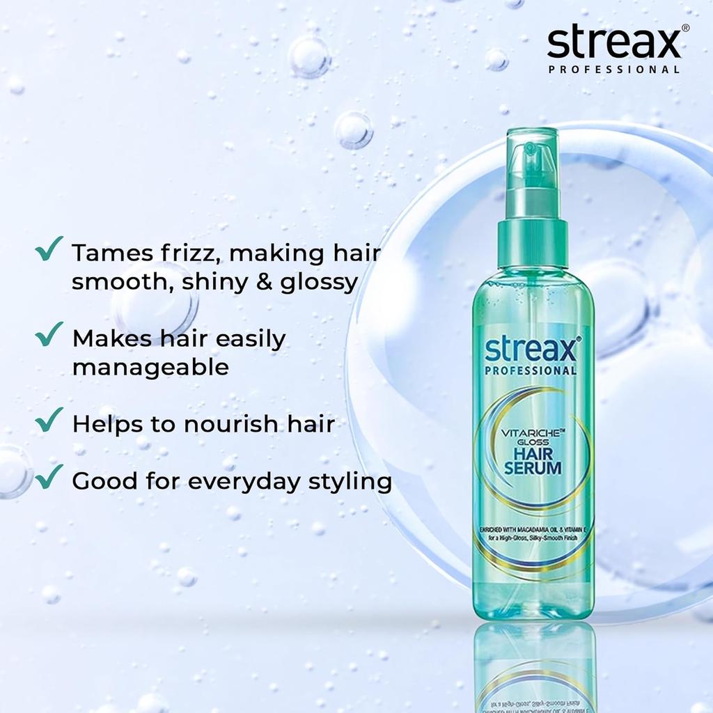 Streax Professionelles Vitariche Gloss Haarserum 75ml 1er-Pack für frizzfreies, glänzendes, geschmeidiges Haar