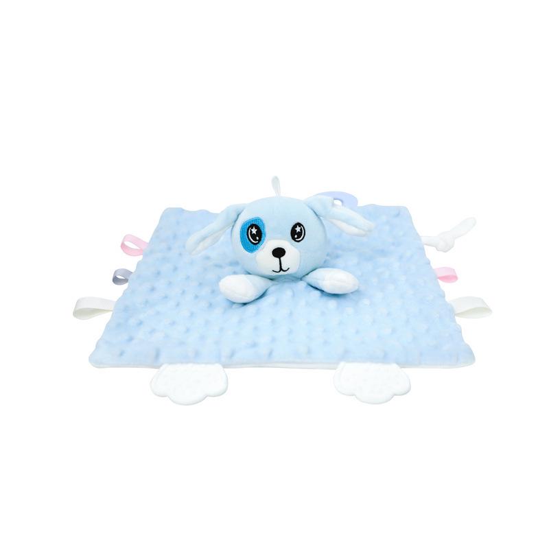 BBSKY Baby Animal Plush Toy: Cartoon Soothing Towel & Silicone Teether Rattle