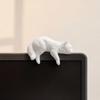 DYS Cute Cat Figurine Computer Monitor Decor, 3D Printed Screen TV Topper, Small Kitten Car Dashboard Ornament for Rearview Mirror, Office Desk
