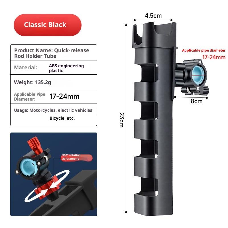 1Pcs Adjustable Rod Rack Bracket 360 Degree Rotatable Motorcycle Fishing Rod Holder For Electric Bike Scooter Atv Fishing Gear