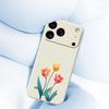 For iPhone 17 Pro Max Case Three Flowers Pattern Printing Straight Edge TPU Phone Back Cover