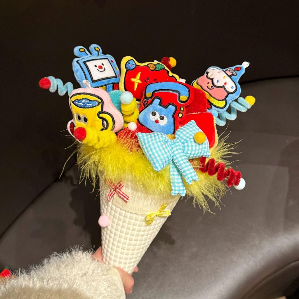 New Year's Ice Cream Doll Bouquet Finished Creative Doll Hand Bouquet To Send Relatives and Friends Finished Souvenir