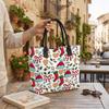  Christmas Pattern Tote Bag Cute Casual Handbag For Holiday Shopping Portable Carryall Purse