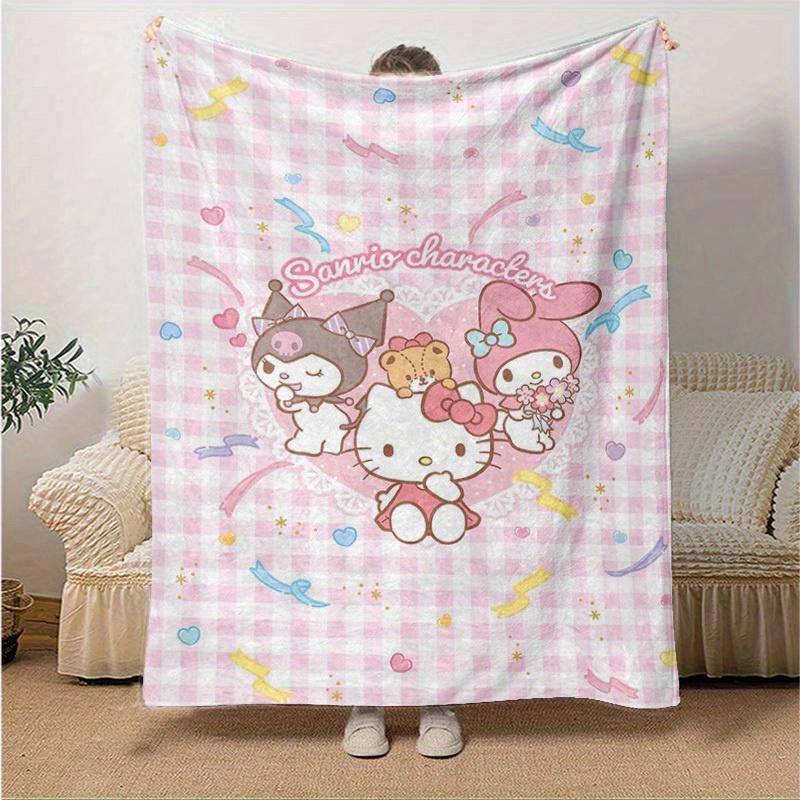 

1pc, Sanrio Characters Home Decor Flannel Blanket: Perfect Gift for Bedroom, Living Room, Travel, Camping, Car, Beach, Office Nap, Ideal Sofa Throw, O 130x150cm