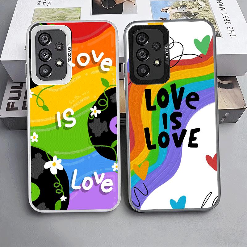 LGBT Rainbow Love Is Love Shockproof Phone Case for Samsung A17 A16 A15 A14 A37 A57 A36 A56 A26 A35 A55 A25 A34 A54 A24 A13 A23