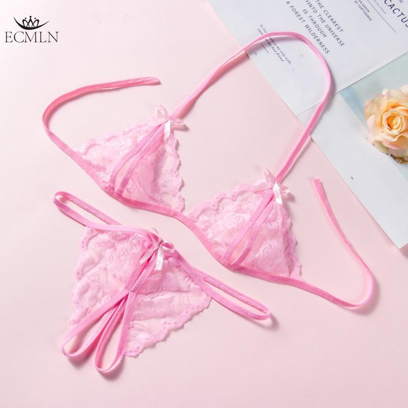 Sexy Lace Transparent Crotch-open Temptation Three-point Female Sexy Underwear Open Crotch Suit Sexy Lingerie Bra+Underwear