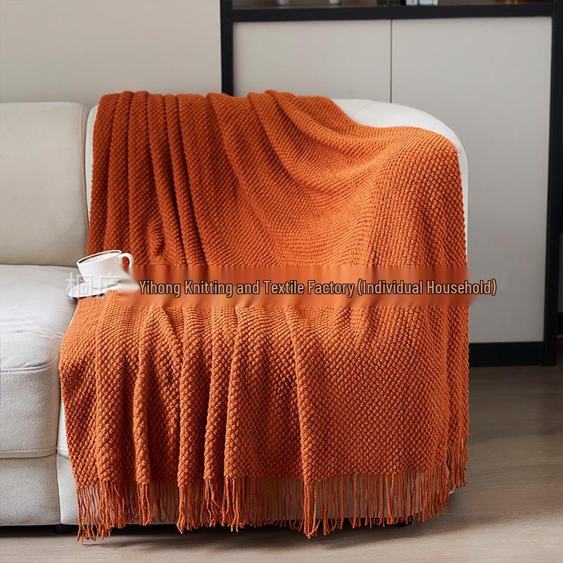 Super Soft Knitted Throw Blanket for Sofa, Office, Nap, Hotel, Bed Runner, or Living Room.