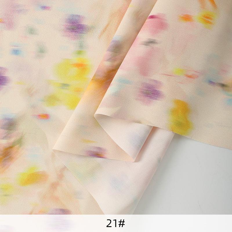 0,5 m/1 m/2 m Mjuk Rosmönstrad Chiffongtyg för Sömnad av Sommarklänningar, Skjortor, Sängkläder, Handgjorda DIY-Klädtyger TJ22839