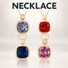 WNFU Women's Pendant Necklace, Multicolor Corundum, Gold-Plated Copper