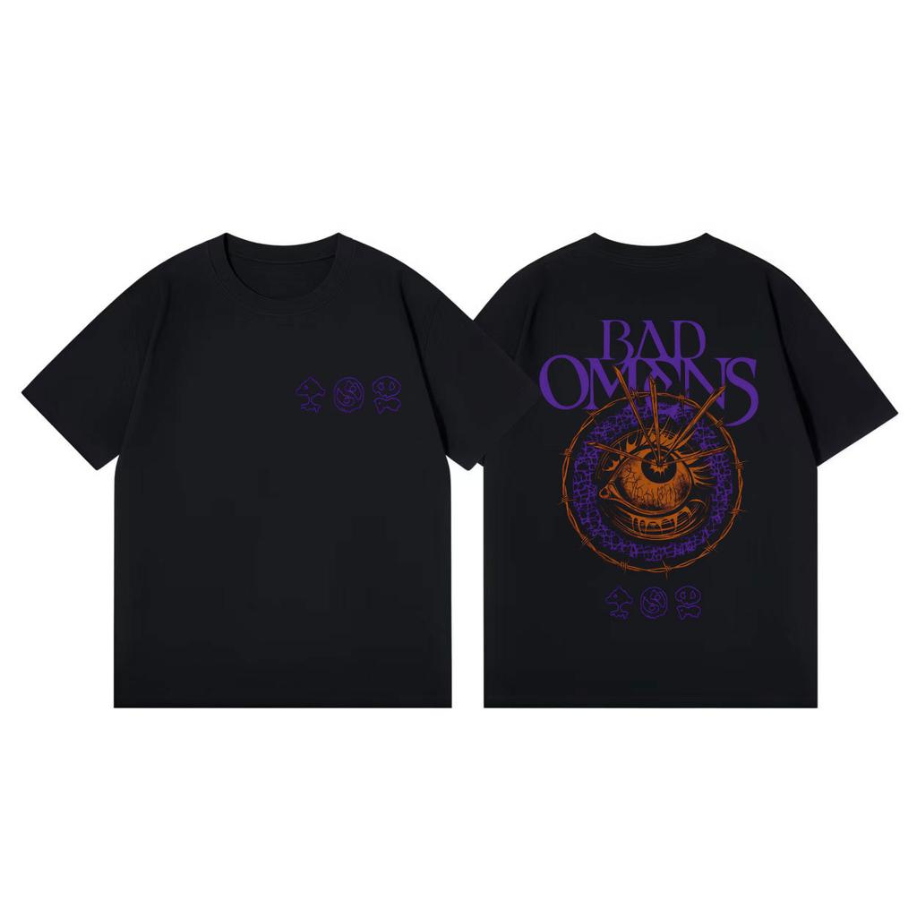 Rock Band Bad Omens Merch T Shirt Mens Womens Gothic Fashion Vintage Short Sleeve Tshirts Summer Casual Loose Cotton Tshirt