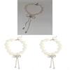 Pearl Choker Necklace For Women With Butterfly Bow Pendant And Silver Plating