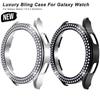 Capa de Diamantes Brilhantes para Samsung Galaxy Watch 7 6 5 4 Capa Protetora de PC 40mm 44mm Protetor de Tela Bumper Capa Transparente