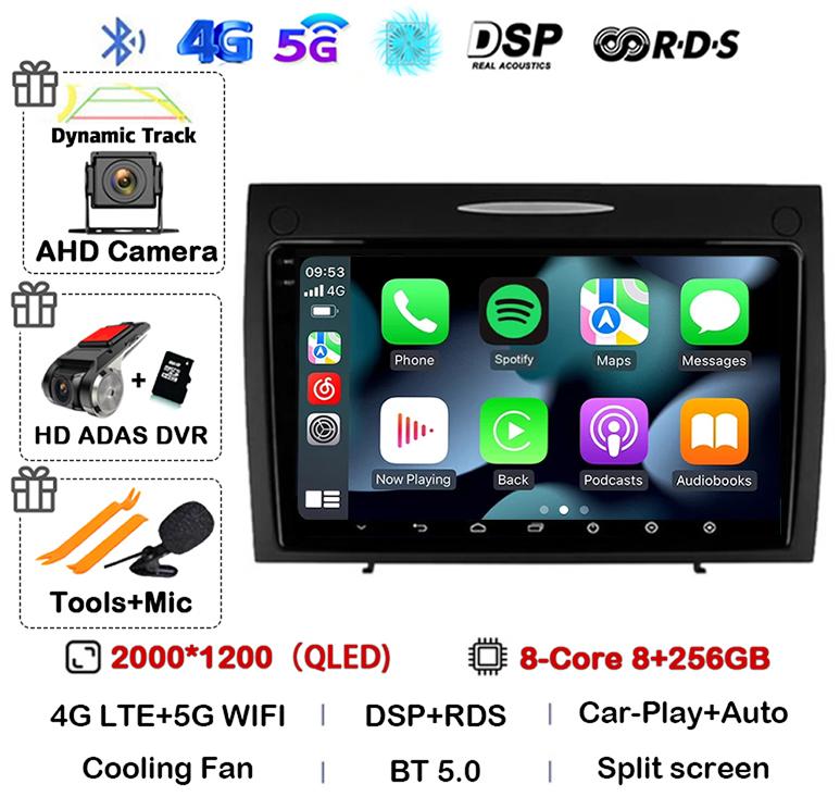 Android 14 Carplay Auto For Mercedes Benz SLK Class R171 SLK200 SLK280 SLK300 2000-2011 Car Radio Multimedia Video Player Stereo