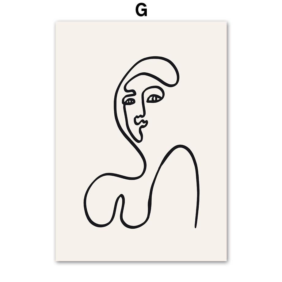 Zelená rostlina Agáve Kaktus Linie Geometrie Abstraktní Plakátový Tisk Plátno Malba Severské Nástěnné Umění Obrázky pro Obývací Pokoj Domácí Dekorace