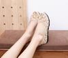 Sommer Damen Ethnischer Stil Atmungsaktive Mesh-Spitzen-Flats - Ideal für die Schwangerschaft
