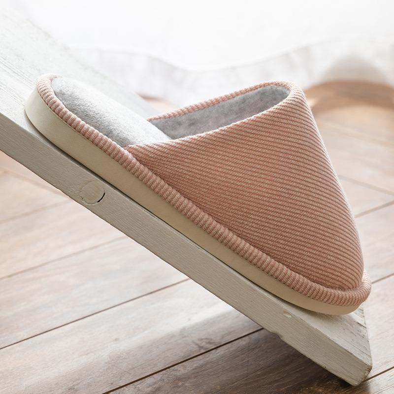 Japanese autumn and winter indoor warm cotton slippers women's household wooden floor home home non-slip couple outdoor male plus size