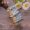 New Irregular Color Dripping Flower Splicing Elastic Alloy Bracelet, Petal Bracelet