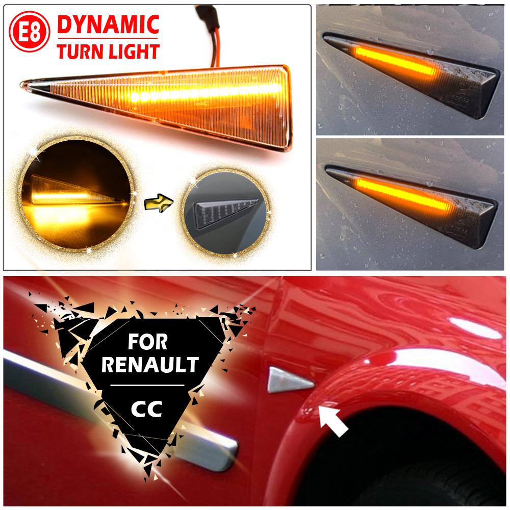 2pcs Led Dynamic Turn Signal Side Marker Light Sequential Blinker Lamp For Renault Espace MK4 Vel Satis Wind Avantime Megane 2