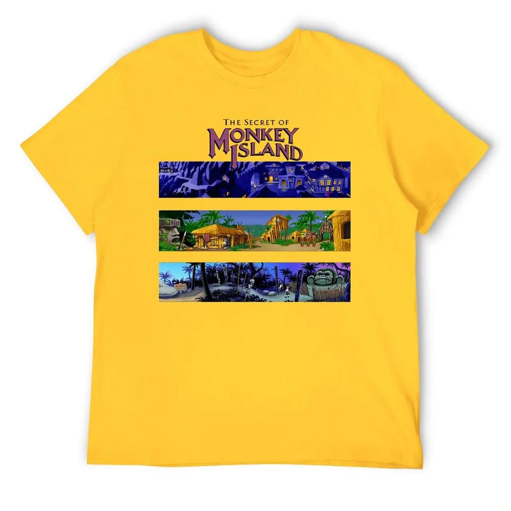 Crewneck The Secret Of Monkey Island Backgrounds Classic T T-shirt  Motion Tees Vintage Humor Home USA Size