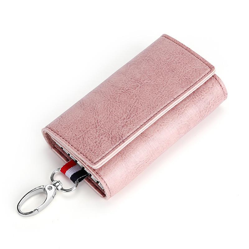 Minimalist Pu Leather Key Case With 3 Fold Design For Daily Use