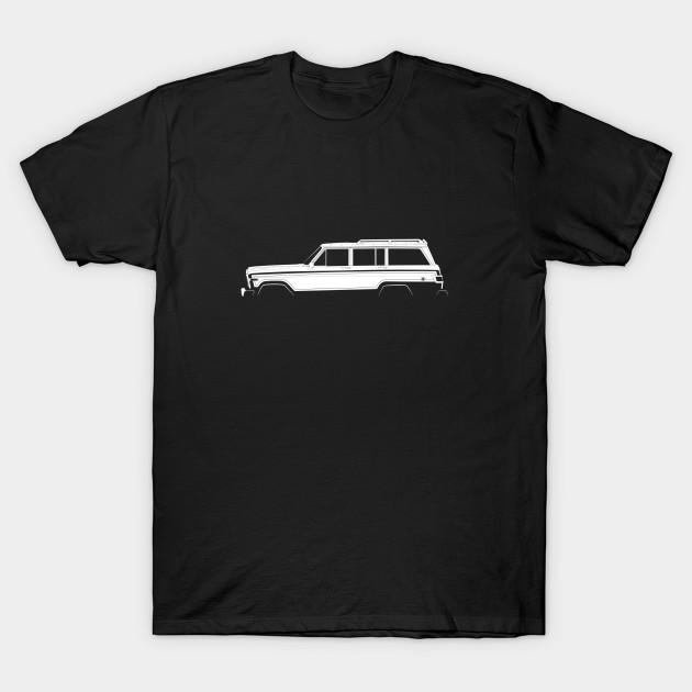 

Men Black Print T-shirt Jeep Wagoneer (Sj) Silhouette No-Cut Transfer Paper Print Cotton Tshirt L