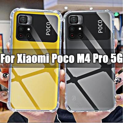 Pre telefón Xiaomi Poco M4 Pro 5G Mäkký obal HD priehľadný pre Xiaomi Poko M4Pro 5g 6,6" 21091116AG Nárazuvzdorné kryty proti poškriabaniu