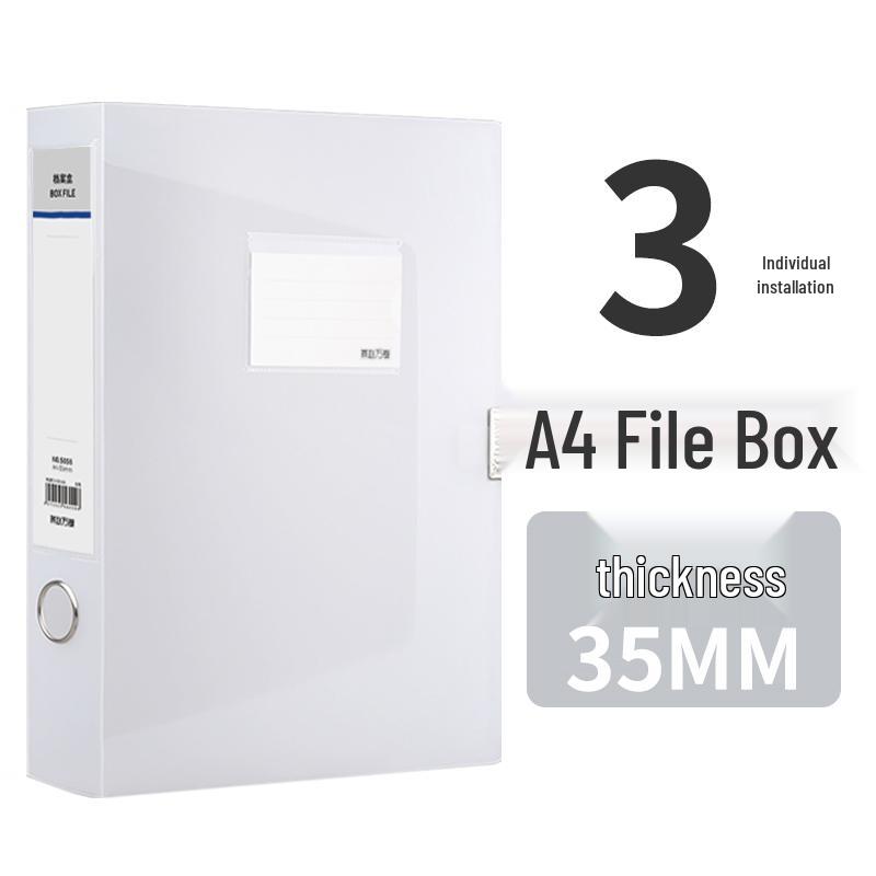 Set of 10 A4 Transparent Plastic File Storage Boxes, 55mm Thick, for Home or Office Use