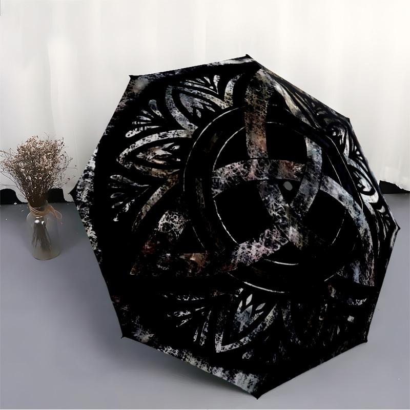 1pc Celtic Symbol Automatic Open/Close Umbrella - Portable Collapsible Umbrella with 8-Rib Stability, Fashion Lovers yy251017190