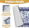 Blue White Floral Placemats Set of 6, Chinoiserie Flower Linen Place Mat Washable Stain Resistant Table Mats for Farmhouse Kitchen Dining 12x18 Inch