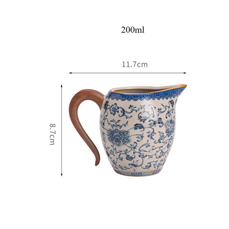 

1pcs Chinese Blue and white rice yellow Ru kiln Kung Fu tea set Household tea pot Ceramic Fair Cup 200ml tea cup 200ml