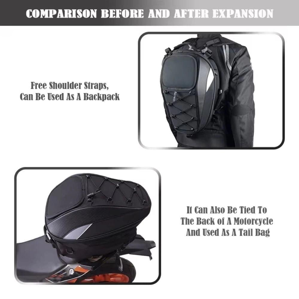 Reflective Motorcycle Rear Seat Bag Waterproof Rider Backpack Motorcycle Tail Bag  Helmet Storage