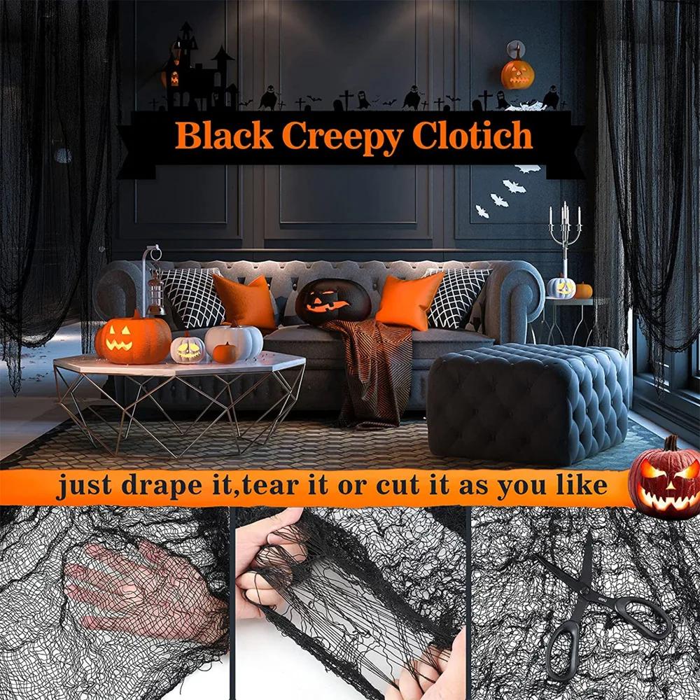 Halloween Black Gauze Ghost Cloth Haunted House Decoration Gauze Outdoor Scary Ghost Decoration Halloween Decoration Supplies