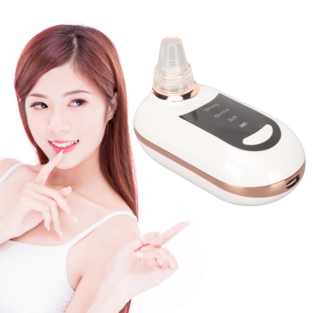 Electric Blackhead Removal Machine 3 Strength Deep Cleansing Skin Pores Vacuum Cleaner White