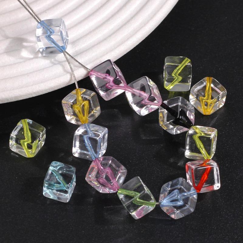 Diagonal Holes Square Beads Jewelry Craft Beads Homemade Bracelets Necklaces Keychains Earrings