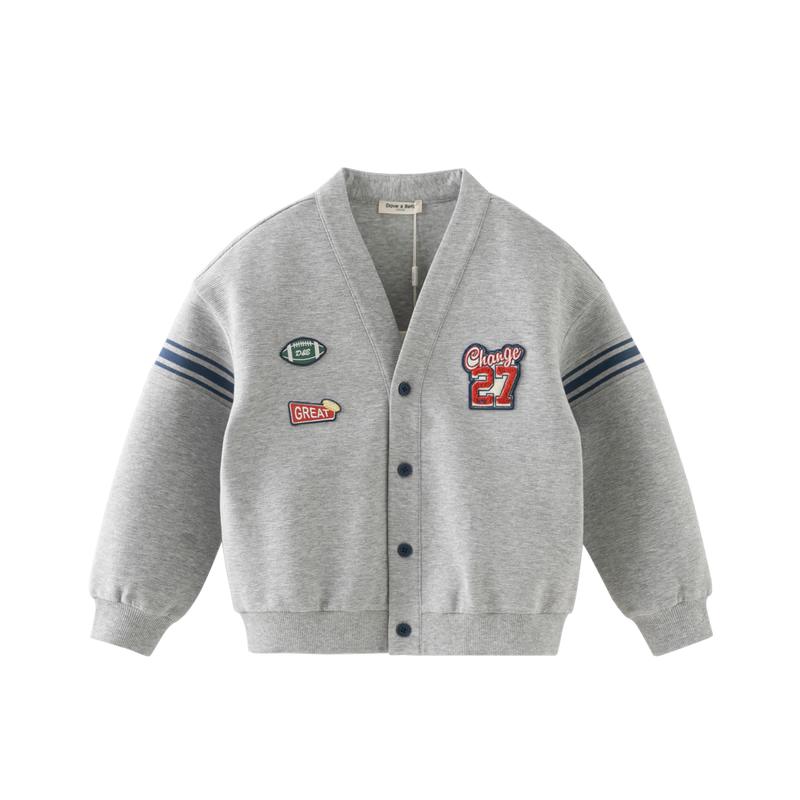 Dave & Bella Jungen College-Stil V-Ausschnitt Baseballjacke