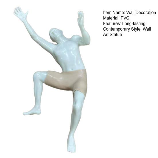 Wall Climbing Man Figurine Adhesive Climber Wall Decoration Modern Wall Art Climber Statue for Home Office Bedroom Living Room