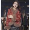 Autumn and Winter Clothing Fashion Sense Celebrity Temperament Hepburn Tweed Plaid Jacket Women's Down Cotton Clothing