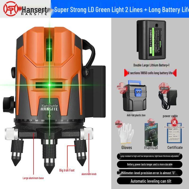 High-Precision Green Light Infrared Laser Level for Indoor/Outdoor Use