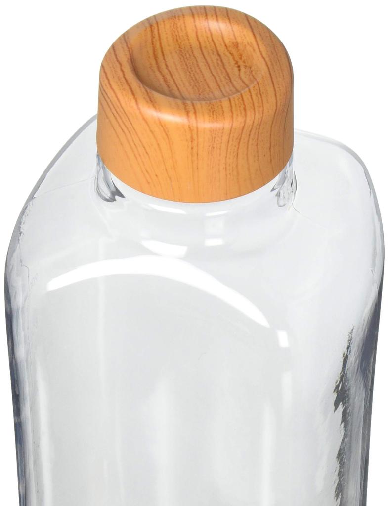 PEARL METAL Mug Bottle Wood Style X Clear 1L Plastic Aqua Bottle Block Style HB-4856