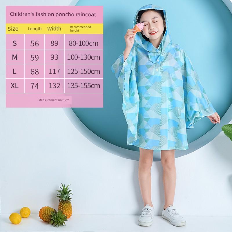 Children's Cloak Plus Size Raincoat Can Be Backpack Boy Girl Baby Fashion Cute Student Children Playing with Water Poncho