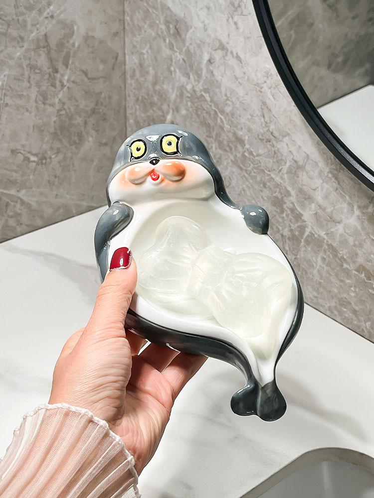 Seal Soap Box Ceramic Soap Dish Bathroom Drainage Without Water Accumulation Storage Soap Box Bathroom Accessories