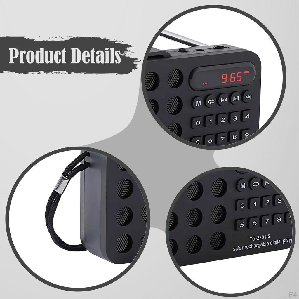Portable Radio Mini Headphone Jack Sturdy Pocket Size MP3 Player for Walking Outdoor